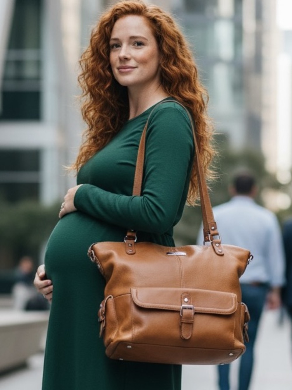 Lilly Jade Stylish Brown Leather Baby Bag Tote – Spacious Everyday Diaper Bag